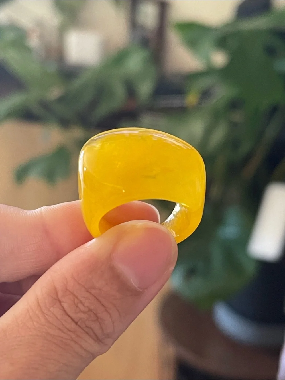 Yellow Resin Statement Rings(3pcs)